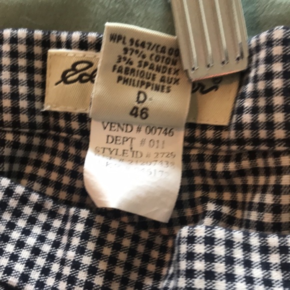 Women's Eddie Bauer Black and White Gingham Cotton Pant, Size 16 - Picture 8 of 11